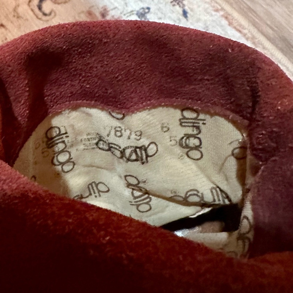 VINTAGE 70s Dingo Women's Burgundy Leather Boots - Picture 5 of 9